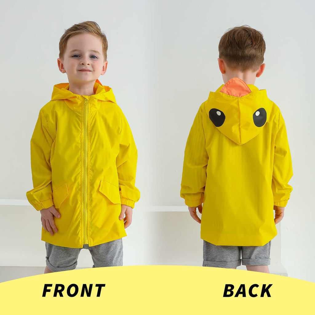 Toddler Baby Boy Girl Duck Raincoat Cute Cartoon Hoodie Zipper Coat Outfit