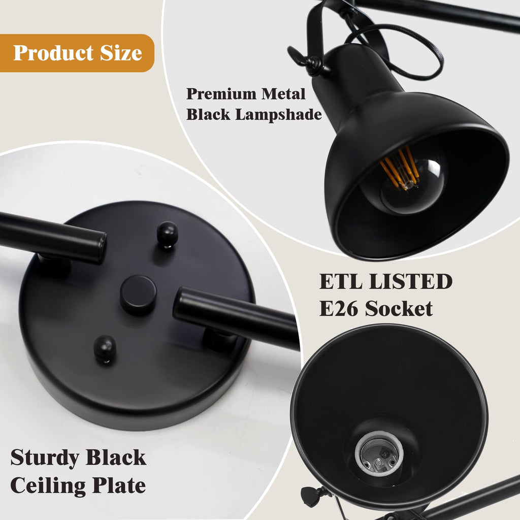 Kitchen Track Lighting Rotatable Heads for Farmhouse Island