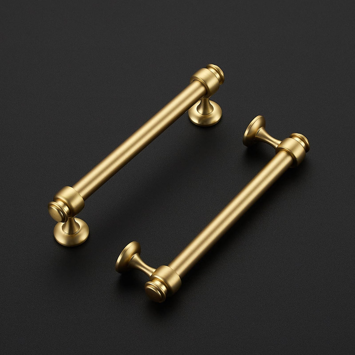 12 Pack Brushed Gold Cabinet Handles, 5" Hole Center Drawer Pulls