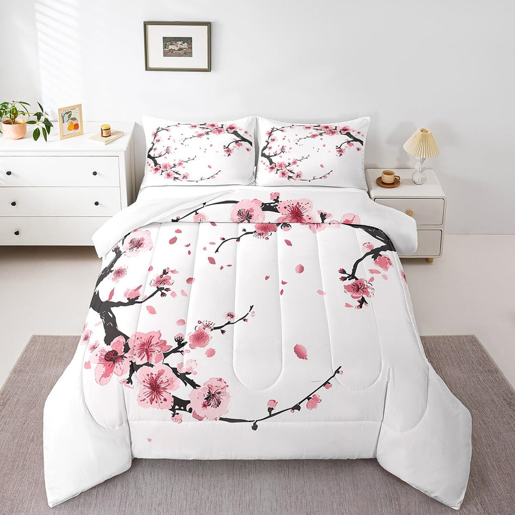 Cherry Blossoms Traditional Comforter Set Bedding
