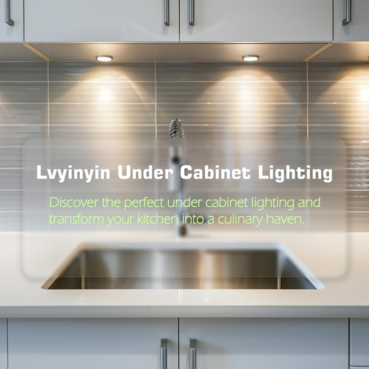 Under Cabinet LED Pucks 120V Hardwired, Touch Dimmer, 6 Lights, Daylight