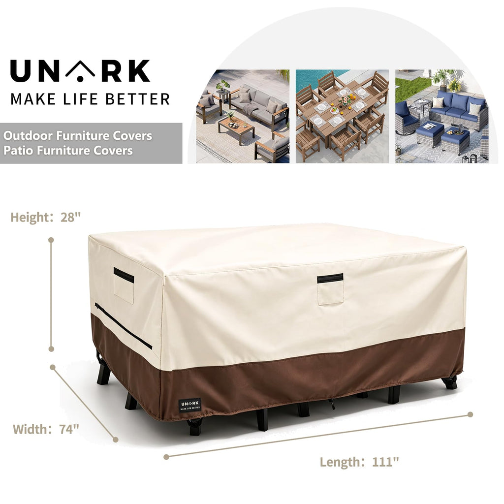 Outdoor Furniture Covers Waterproof Furniture Set, Heavy Duty 600D Table Cover for Dining Set, Sofa & Chair Outdoor