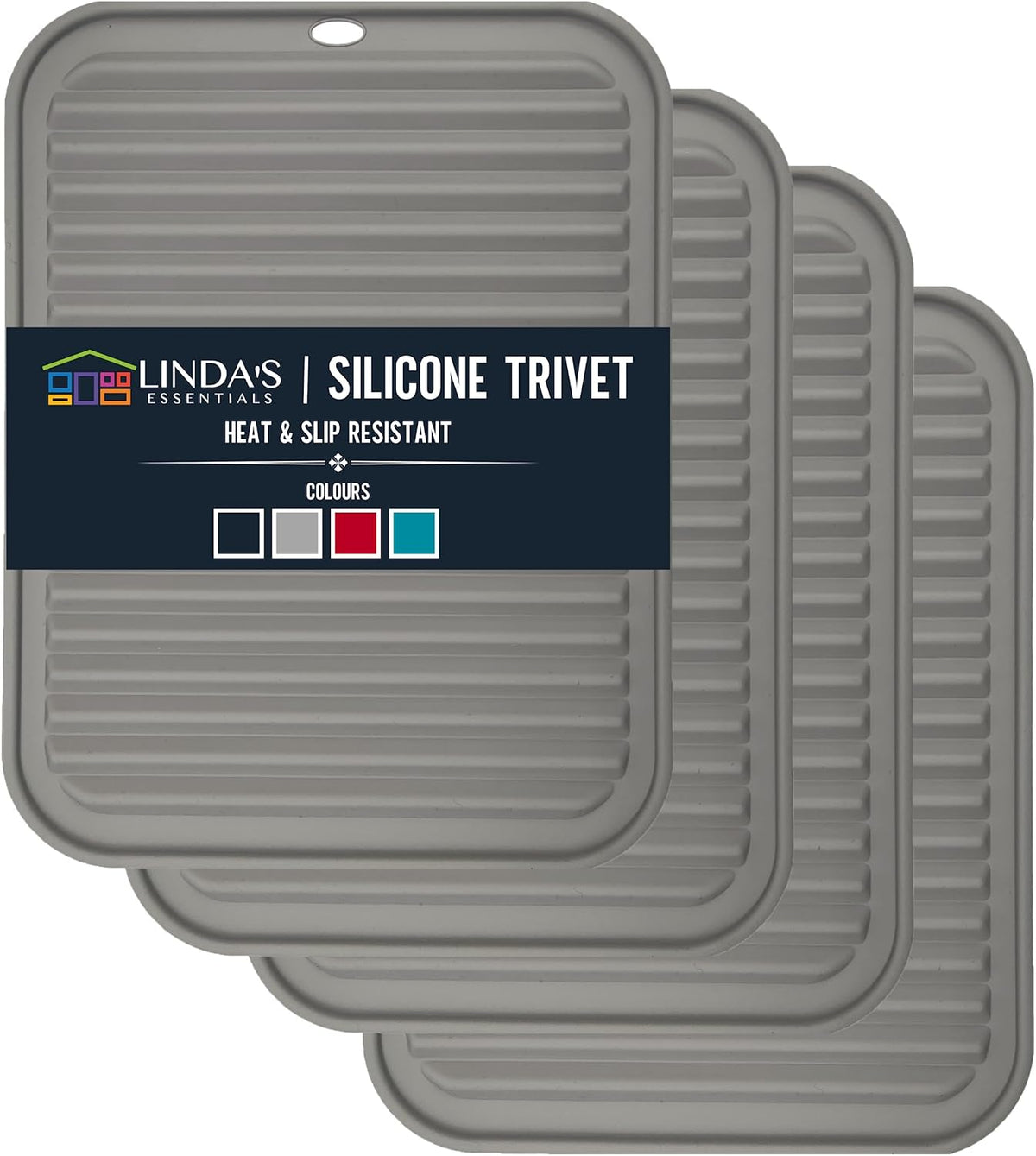 Silicone Trivets for Hot Dishes, Pots, Pans (4 Pack) - Heat-Resistant Pot Holders Countertop Mats - Silicone Trivet - Set of 4