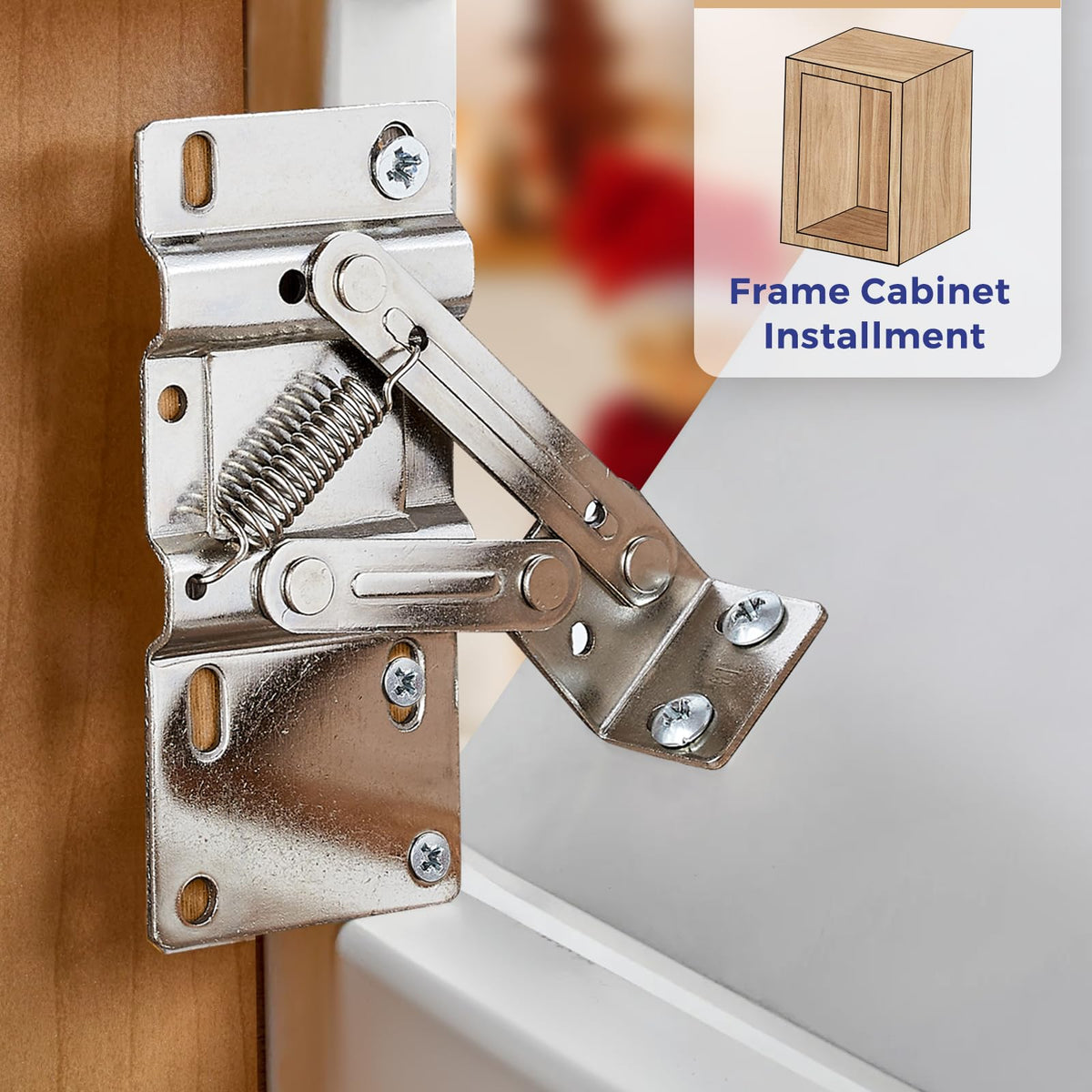 Satin Nickel Tip Out Tray Hinges, Kitchen Cabinet Hinges, 3 Pair