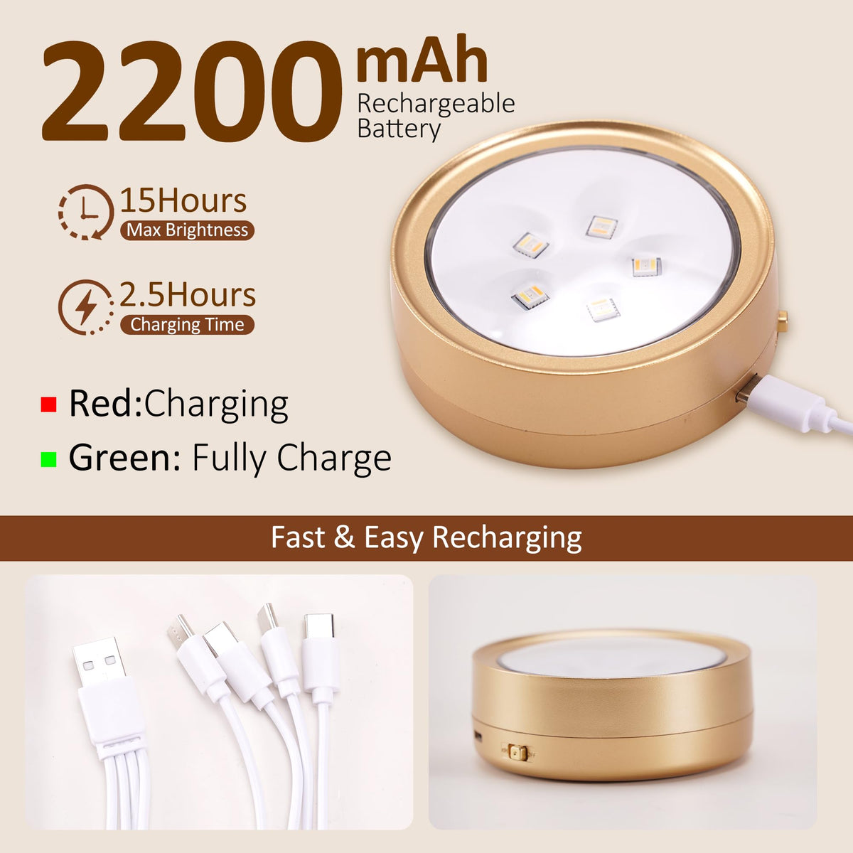 6 Pack Picture Lights for Wall, Rechargeable Magnetic Art Display Lights