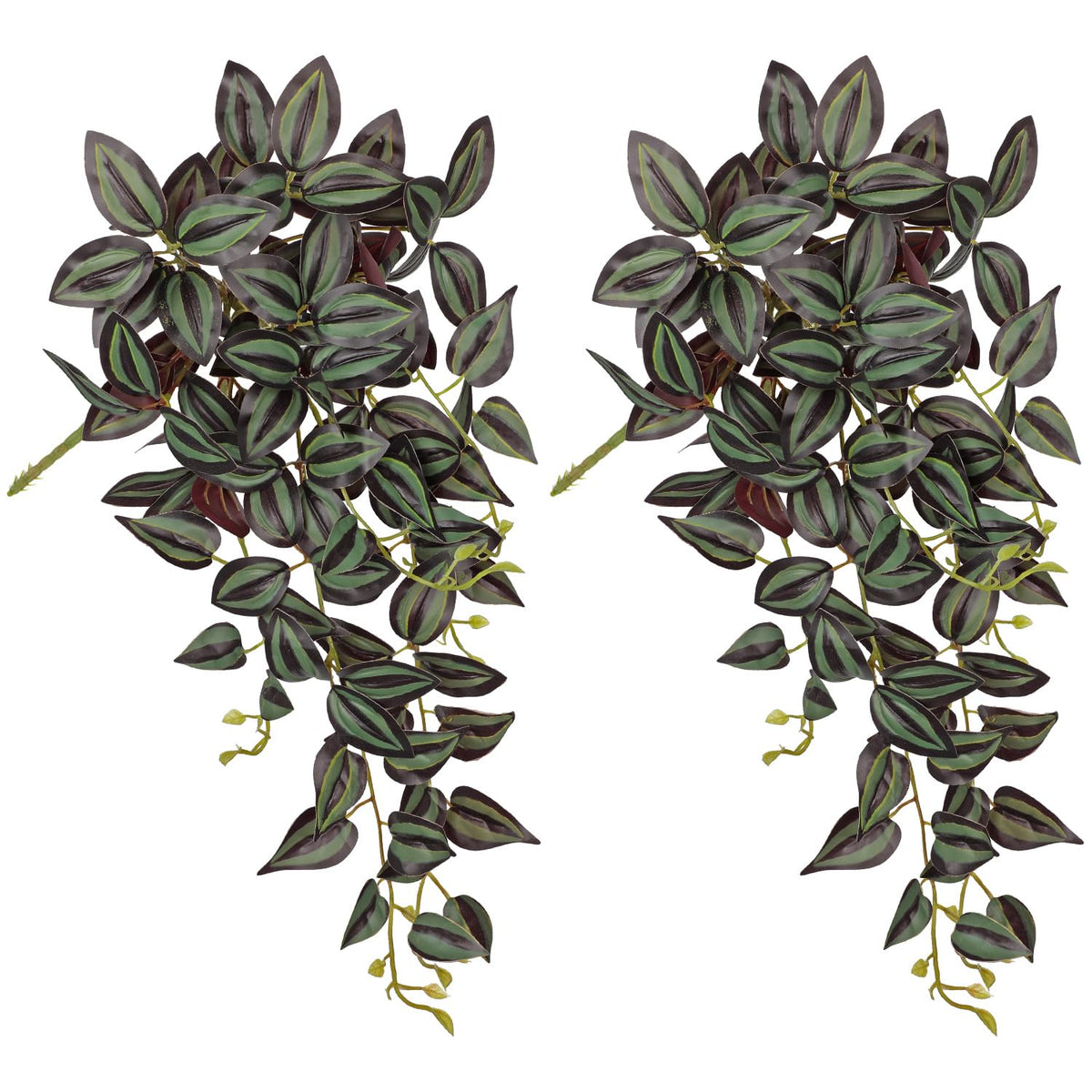 Fake Hanging Plants Artificial Hanging Plants 26" Faux Wandering Jew Hangings Leaves Plant for Wall Shelf Home Indoor