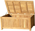 Teak Storage Box with Ventilated Sides (STBXXL), Outdoor Storage Chest, Patio Box with Lid, Premium Kiln-Dried Solid