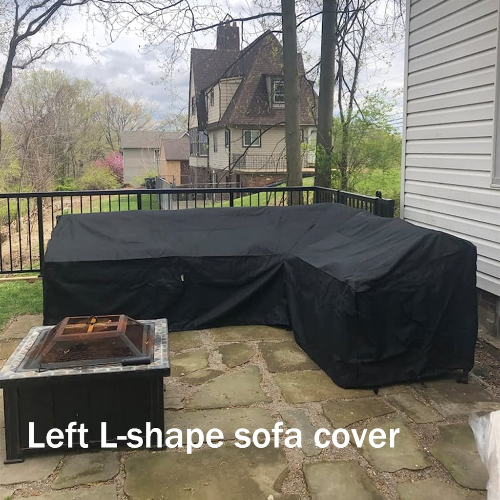 Patio Furniture Covers Left L Shape Patio Sectional Covers Waterproof Outdoor Sofa Cover Heavy Duty 420D Patio