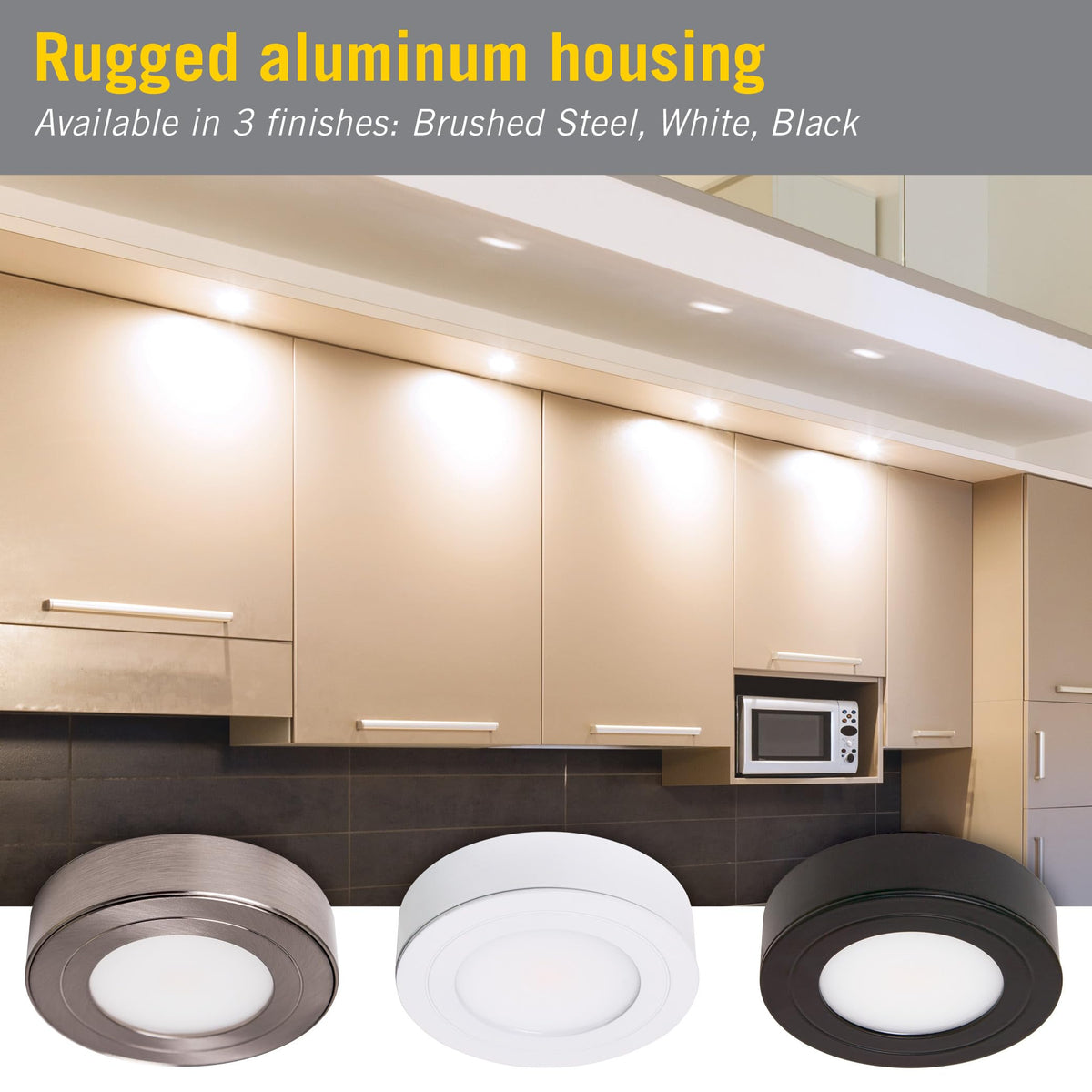 PureVue LED Puck Light, Black, 3000K, 233413