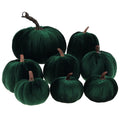 8 Pcs Fake Green Velvet Pumpkins Artificial Pumpkin Decoration