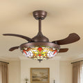 36" Chandelier Retractable Ceiling Fan with Light