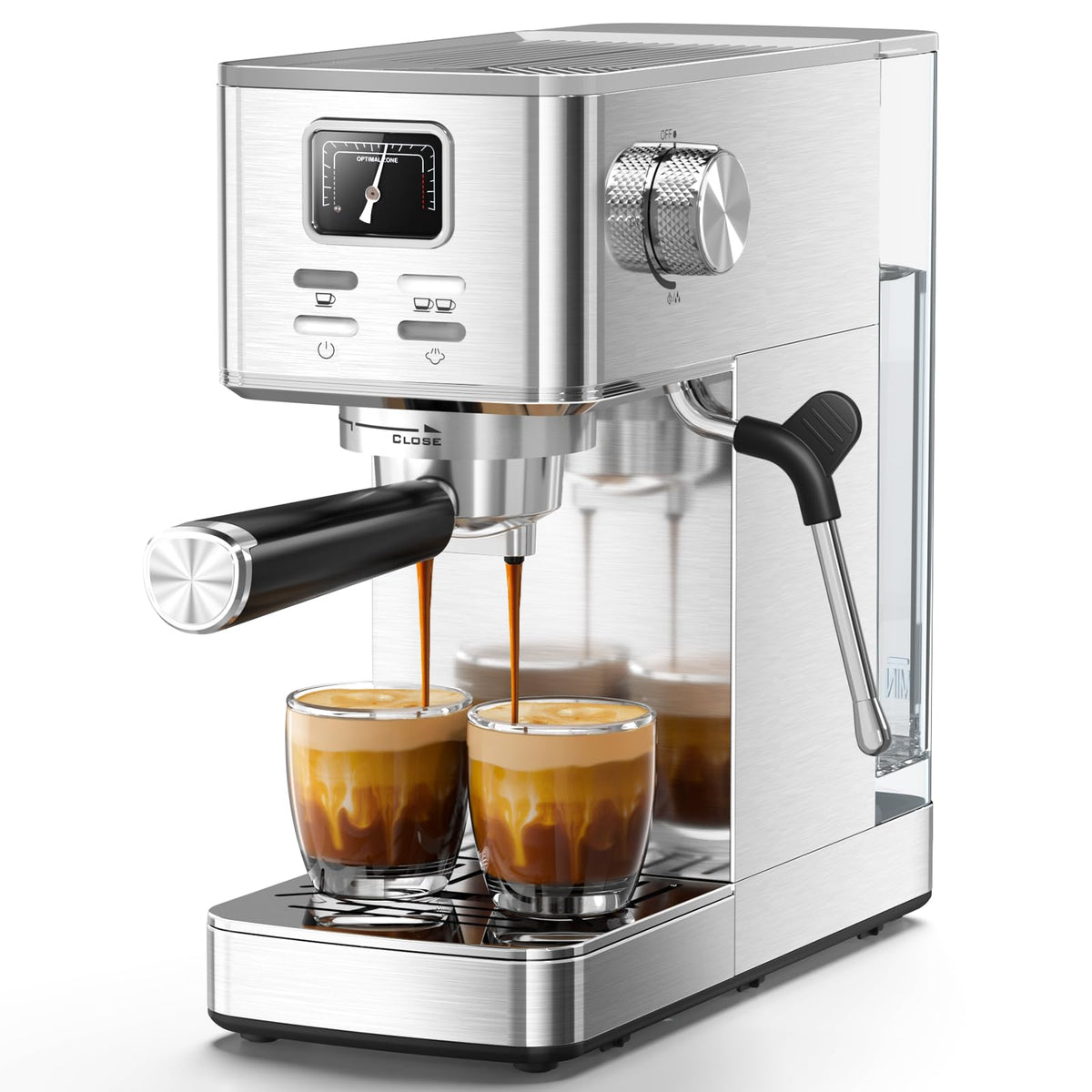 20 Bar Espresso Machine with Milk Frother, Semi-Automatic