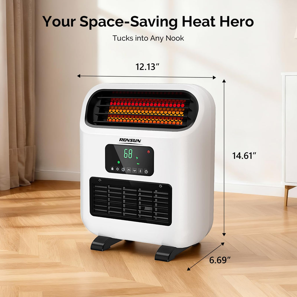Wall-Mounted Heater with Remote Control, Floor or Wall Heater , 1500W Fast Heating & Adjustable Thermostat, Overheat