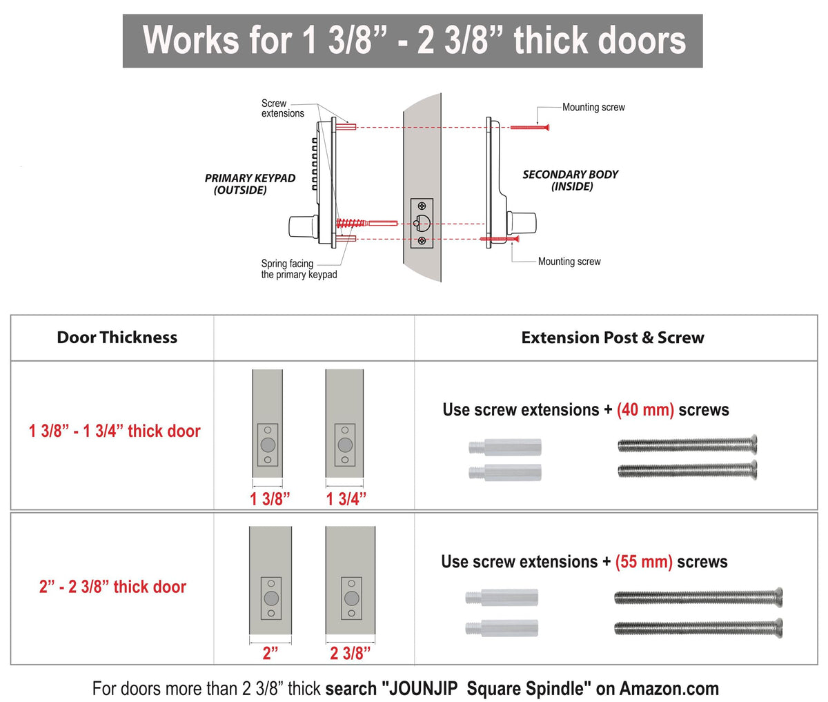Single-Sided Keyless Entry Door Lock, Lever Handle OR Bronze