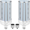 2 Pack 400W Corn LED Light Bulb Fanless,5000K Daylight(Eqv.1,200w Mh/Hps/Hid) Non-Dimmable E26/E39 Large Mogul Base