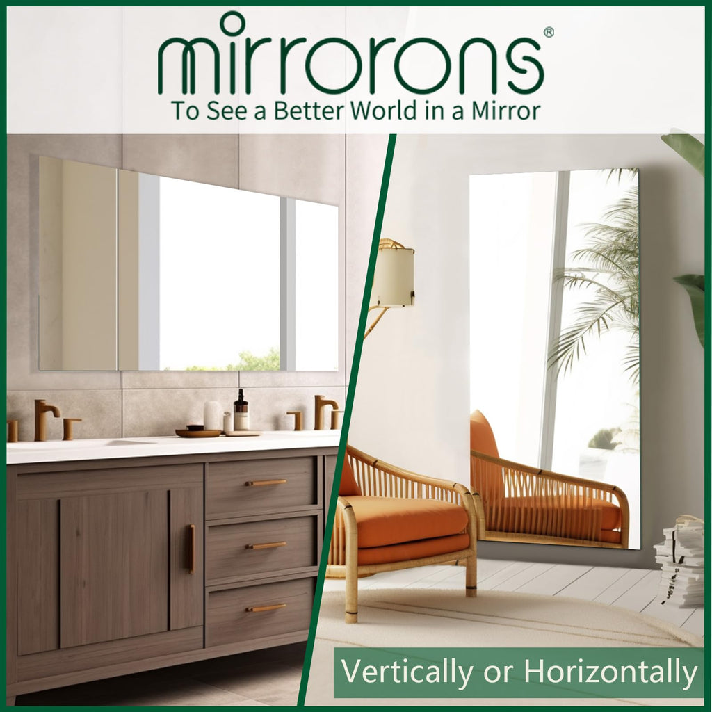 Frameless Wall Mirror 60"x28" Bathroom Vanity Mirror Shatterproof