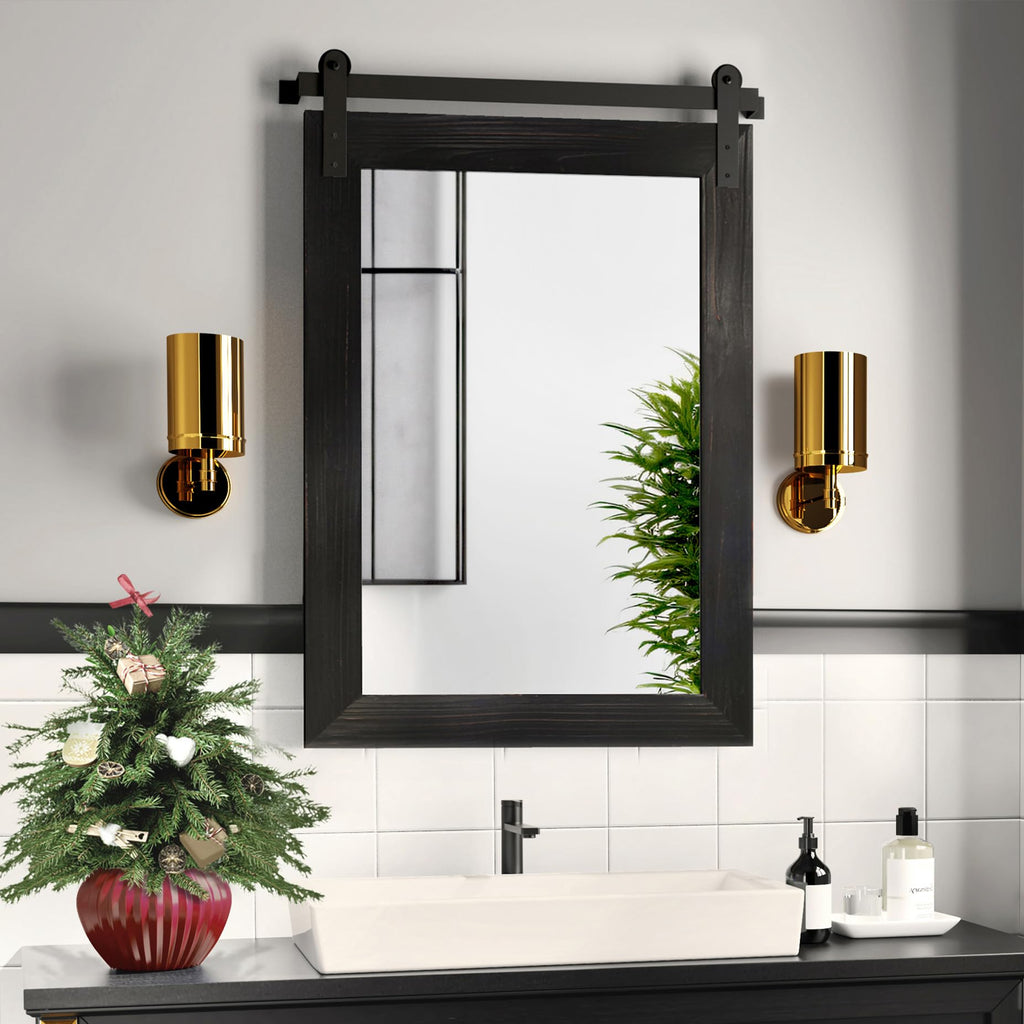 Farmhouse Bathroom Mirrors for Over Sink - 30 x 22 Black