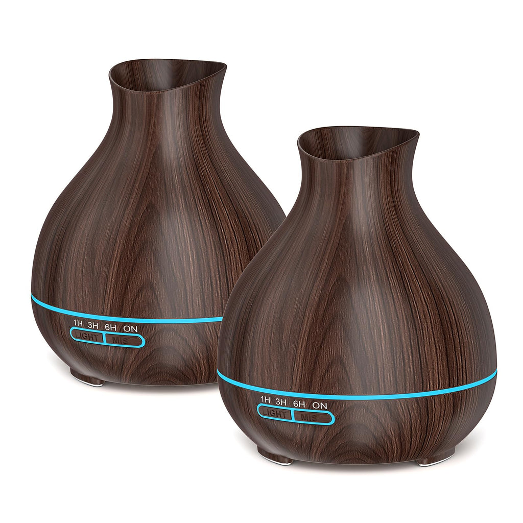 Aromatherapy Essential Oil Diffusers, 2 PCS 550ml High Mist Output Humidifiers for Large Room, Home, Waterless