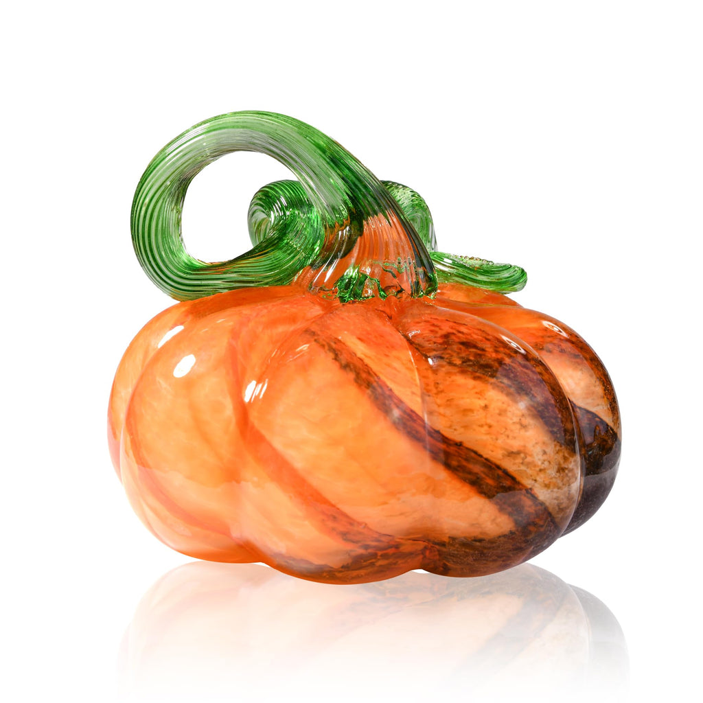 3" Hand Blown Glass Pumpkin Figurines Decorations