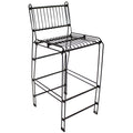 Inspired Bertoia Style 39.5-Inch H Modern Outdoor Steel Wire Bar Stools - Black