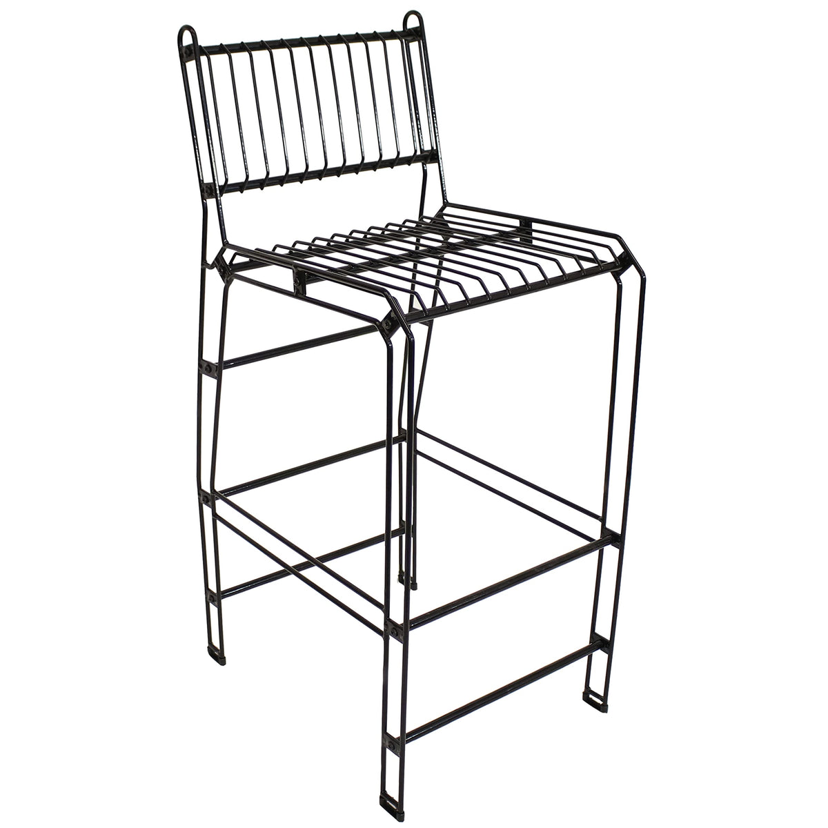 Inspired Bertoia Style 39.5-Inch H Modern Outdoor Steel Wire Bar Stools - Black