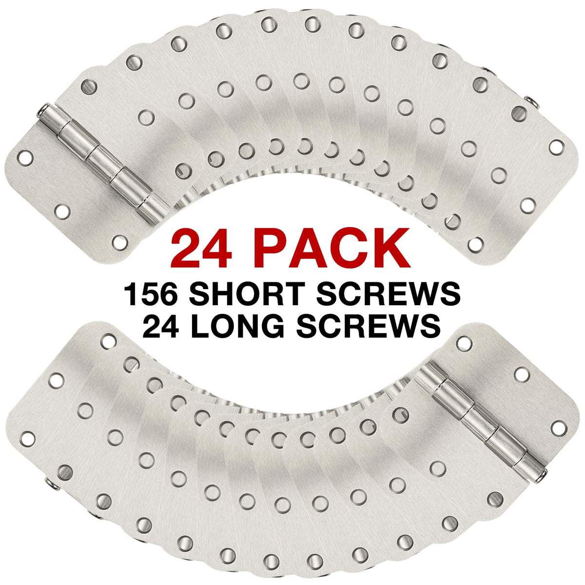 3.5 Inch Door Hinges Brushed Nickel 3 1/2" 5/8" Radius 24 Pack