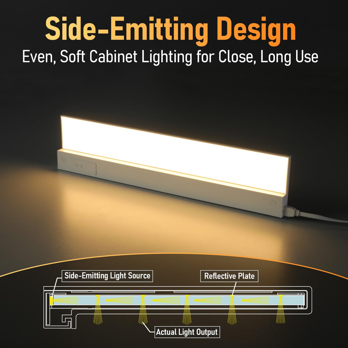Ultra-Slim LED Under Cabinet Lighting Fits 24" Cabinets
