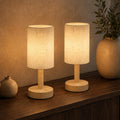 Small Rechargeable Cordless Table Lamp, Nightstand to Desk, Light Oak