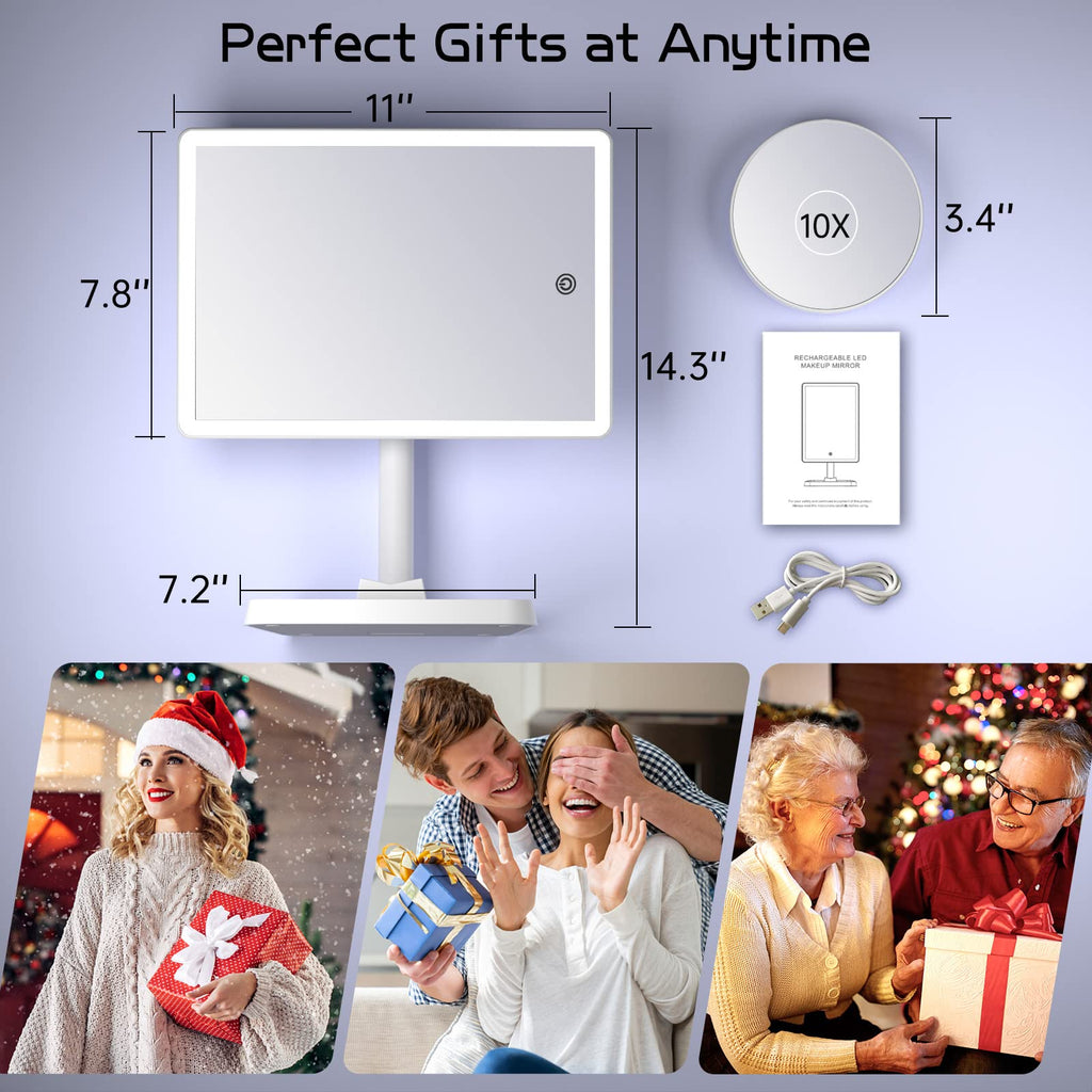 Large Makeup Vanity Mirror with Lights & 96 LED,White