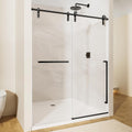 Shower Doors, 44-48" W x 76" H Stainless Steel Sliding Glass Shower Door