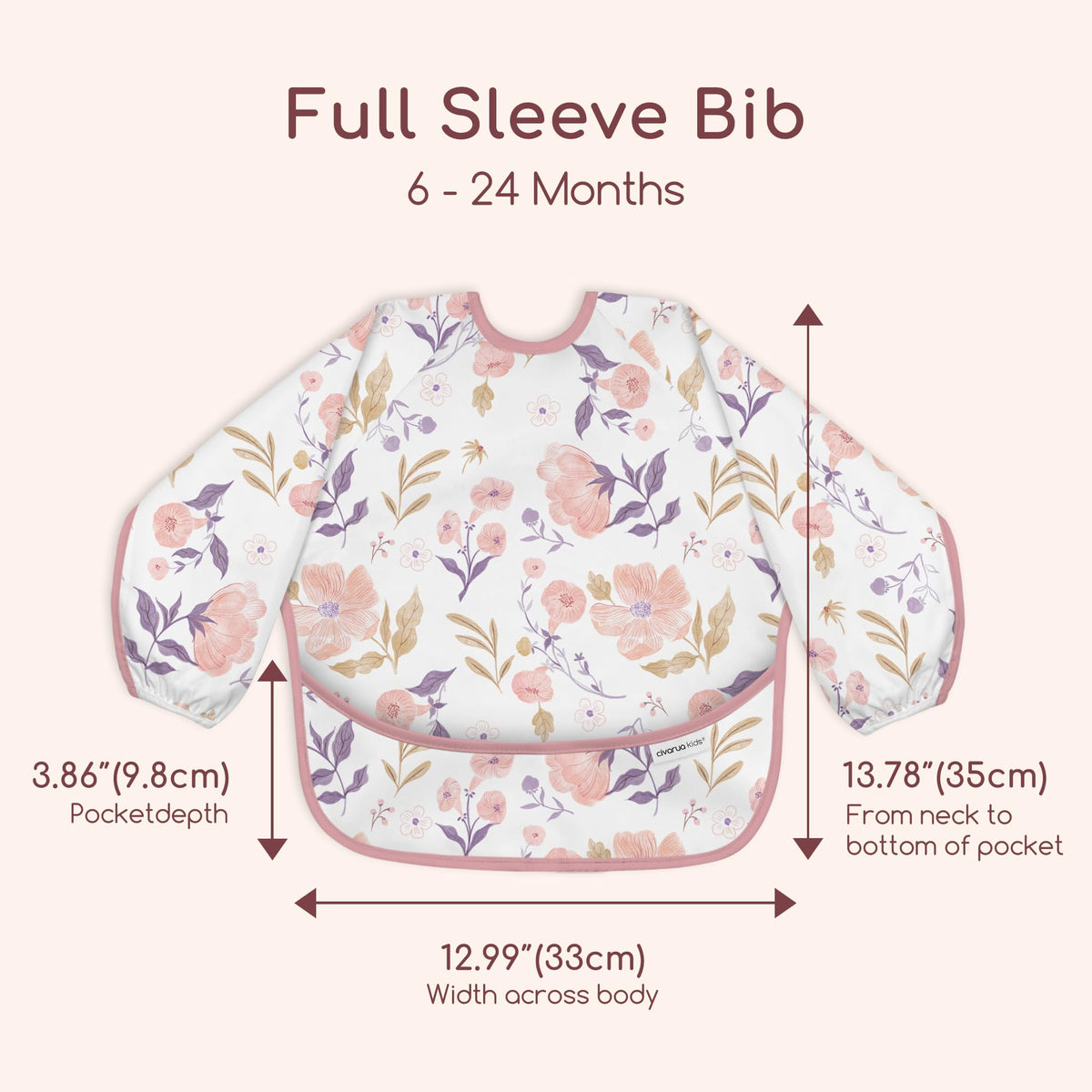 3 Pack Long Sleeve baby Bibs for Eating, Waterproof Smock Bib
