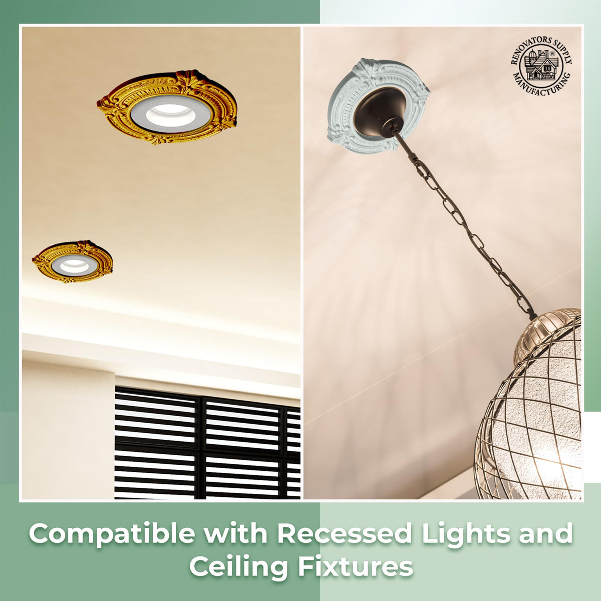 Supply 10 Inch Ceiling Light Trim Medallion White Pack of 4