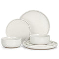 Dinnerware Sets, 6-Piece Plates and Bowls Set for 2, Milky White