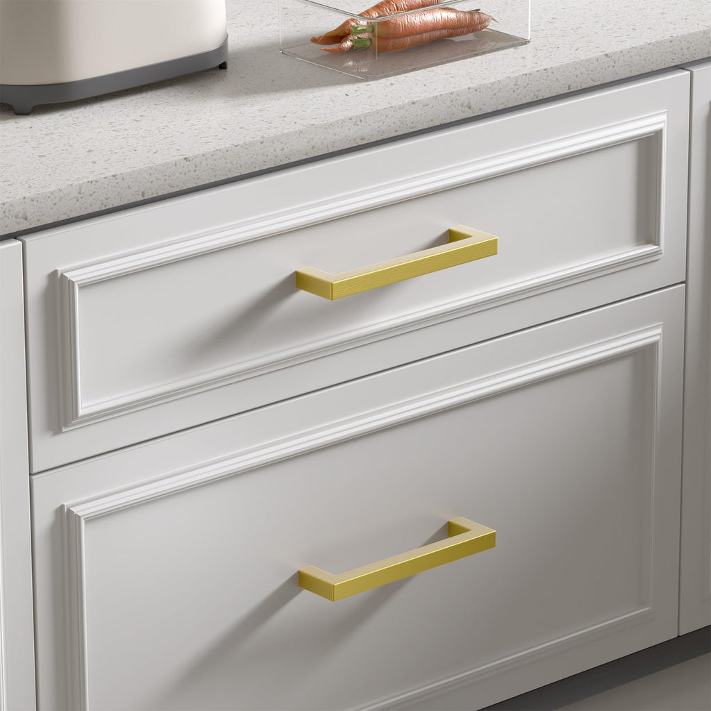 5 Pack 7-1/2 Inch Gold Cabinet Handles Brushed Cabinet Pulls