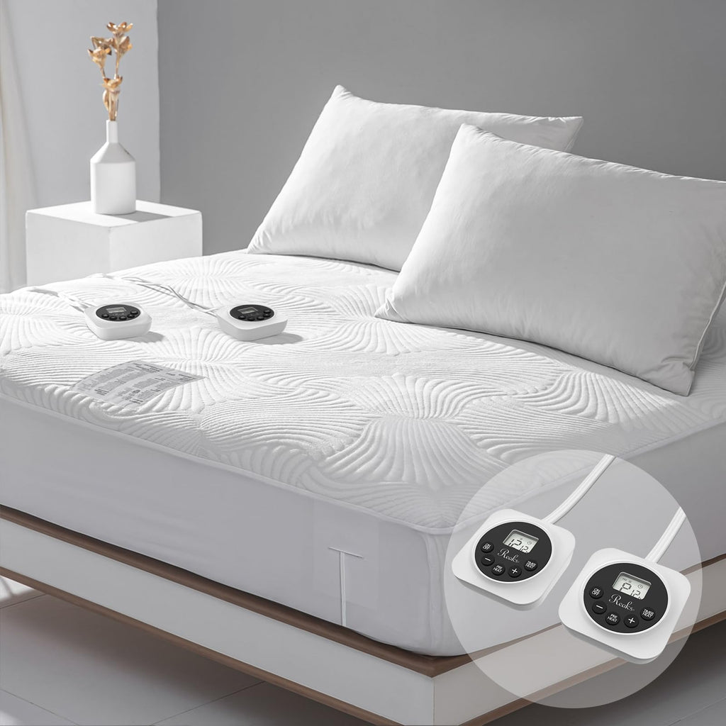 Heated Mattress Pad, 3D Air Fabric, Preheat & Memory for Cold Winter