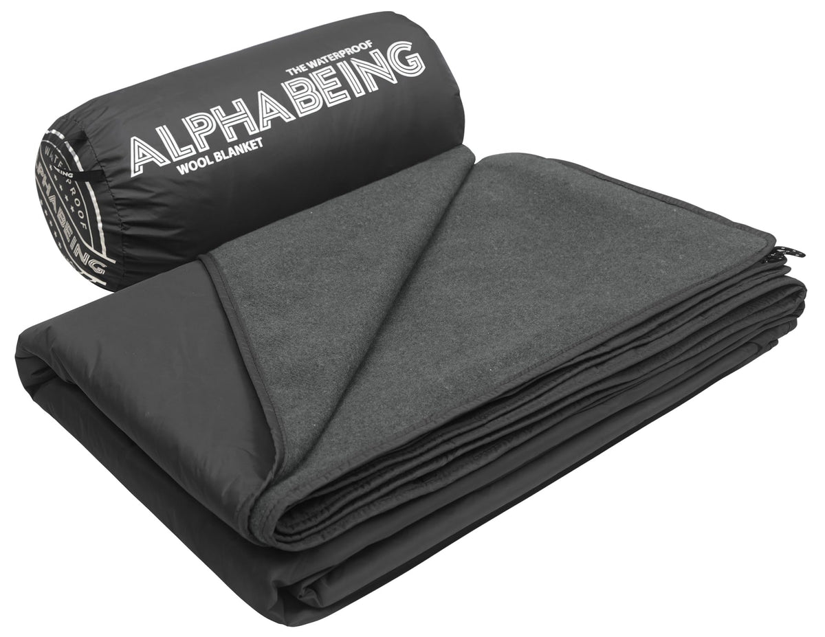 Waterproof Outdoor Blanket with Merino Wool, Extra Thick Warm
