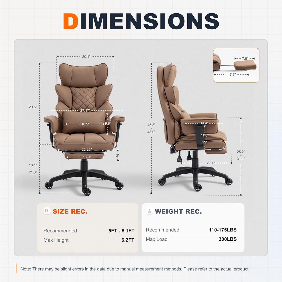 Big and Tall Office Chair with Pocket Spring Cushion,High Back Computer Gaming Chairs with Adjustable