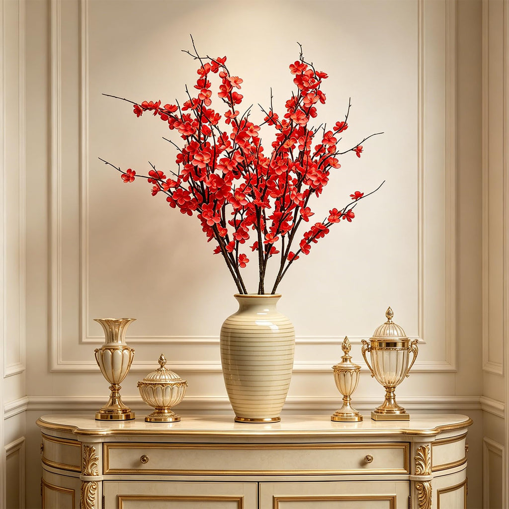 Artificial Cherry Blossom Branches for Vase Faux Cherry Blossom Stems Long Stem Artificial Flowers for Tall Vase (5