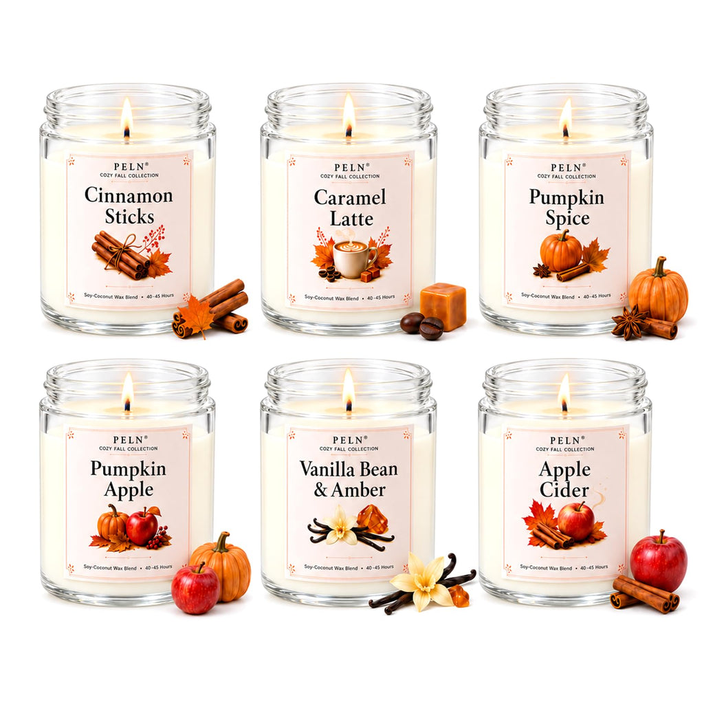 Fall Candles, 6 Pack Fall Scented Candles, Autumn Gift Set