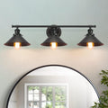 Upgrade Black Farmhouse Bathroom Light Fixtures, Vanity Lights | 32" Larger Size, Solid Metal Shade, Matte Black
