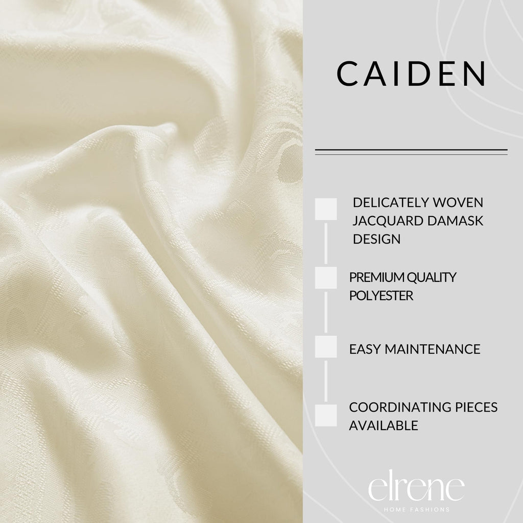 Caiden Elegance Damask Tablecloth, Ivory - 90" W x 90" L Round