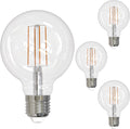 G25 Globe LED Light Bulb Vintage Edison Filament Clear Finish 8.5W (100W Equivalent) 800 Lumen E26 Medium Base 2700K