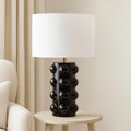 Inspired Nelson Style Ceramic Table Lamp with Bubble Base Decor - Decorative Indoor Lighting, Bedside, and Nightstand Decor - Functional