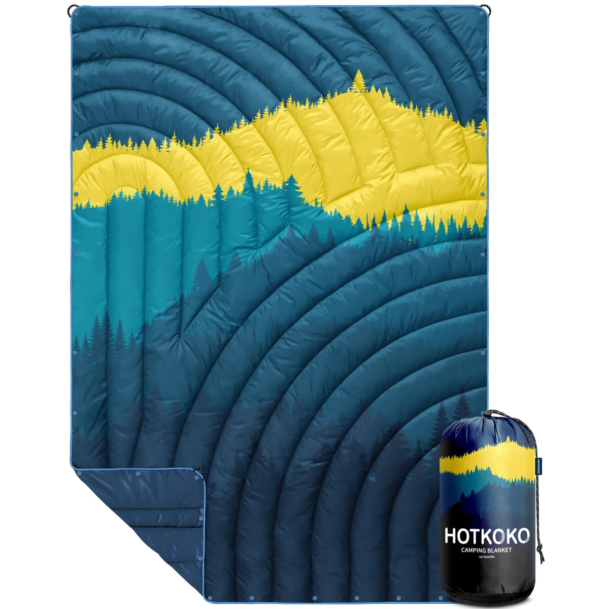 Puffy Camping Blanket, Large Camp Blanket Outdoor Camping Quilt Waterproof