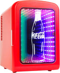 4L / 6-Can Mini Fridge with Multi-Color LED Light - Portable Thermoelectric 12V DC/110V AC Quiet Cooler/Warmer for