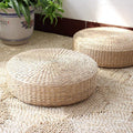 2 Pack Tatami Floor Pillow Sitting Cushion Bigger Size, Round Padded Room Floor Straw Mat for Outdoor Seat (Dia: 19.7)