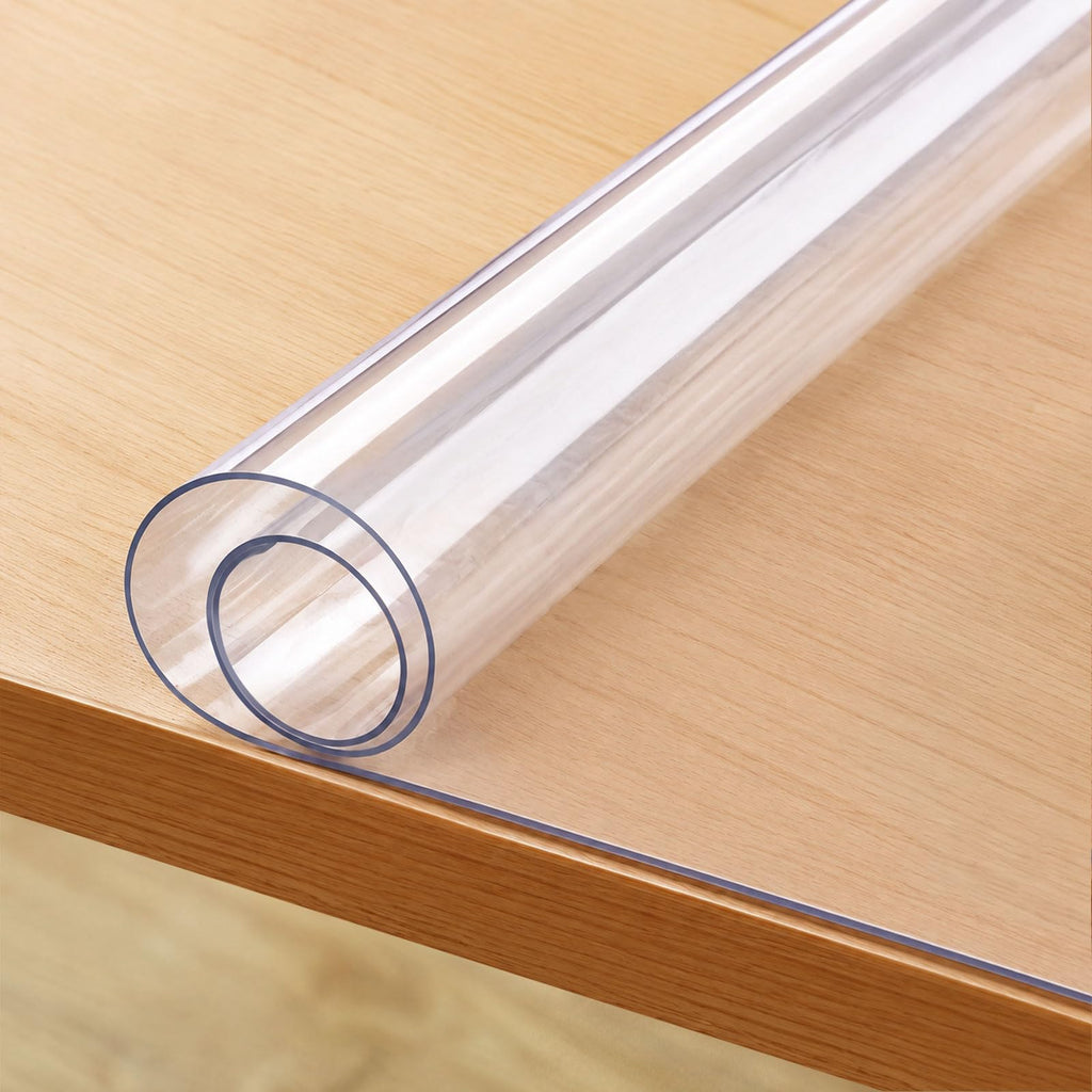 Clear Table Cover Protector, 1.5mm Thick 36 x 72 in PVC Plastic Tablecloth, Waterproof & Oil Spill Proof