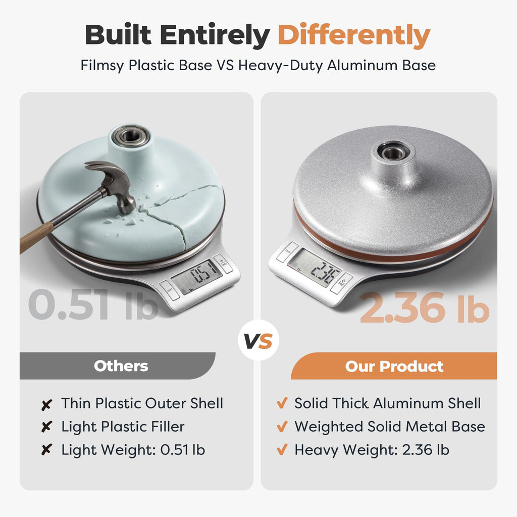 12" Silver Aluminum Alloy Cake Turntable, Cake Stand for Decorating