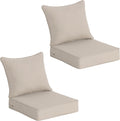 Patio Seat Cushions, Natural Linen, 22x24x5.1 in, Set of 2 | 35D High-Resiliency Foam,PFAS-free,UV-Fade & tear &