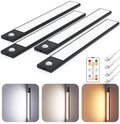 12" Under Cabinet Lighting Wireless, Remote, Motion Sensor, 4Pack, Black